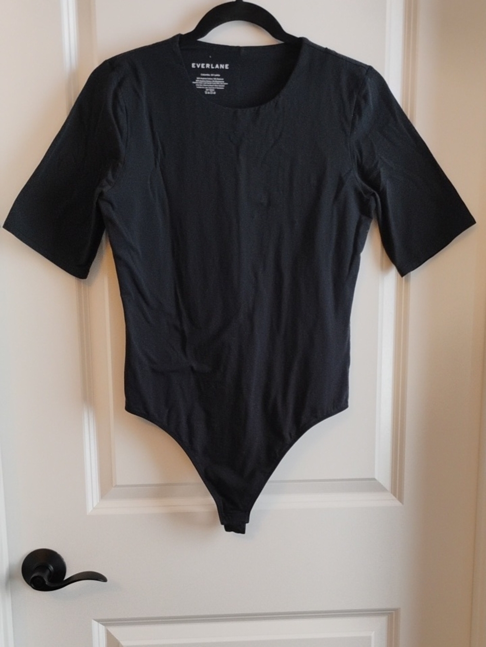 Everlane Black Short-Sleeve Crew Neck Bodysuit